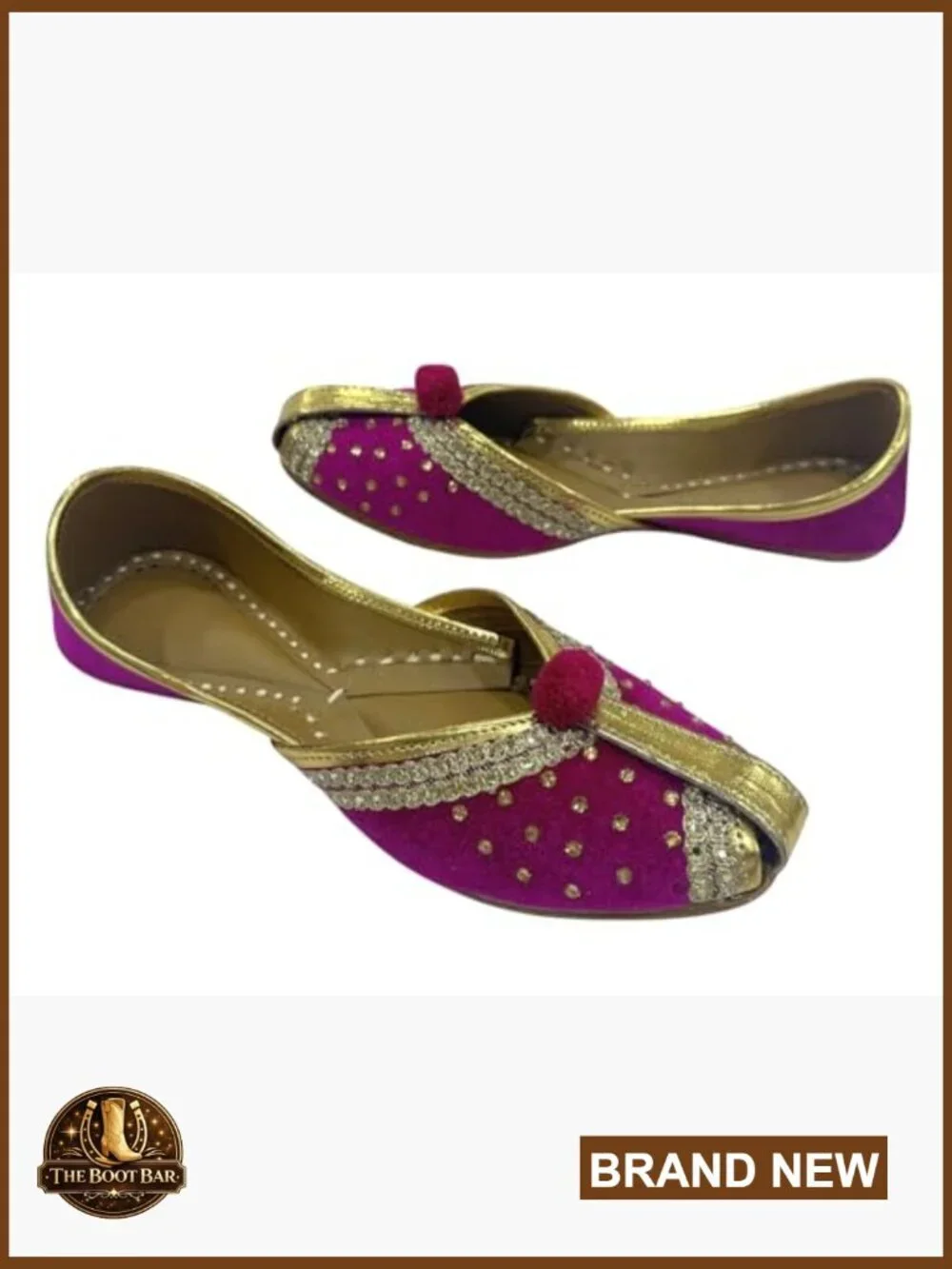 Handmade Velvet & Leather Khussa Shoes Punjabi Jutti Ballet Flats